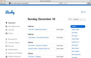 The staff management dashboard