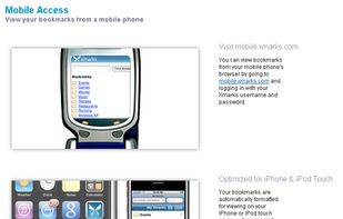 View your bookmarks from a mobile phone