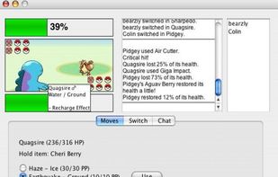 A battle running on Mac OS X.