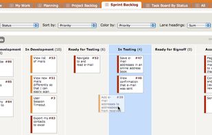 Virtual Card Wall in Mingle