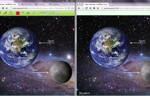 Screenshot of a teacher's and student's view on PeerSquared. 