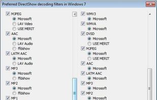 Win7DSFilterTweaker screenshot 1