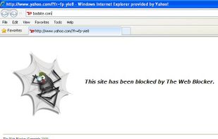 A website being blocked.