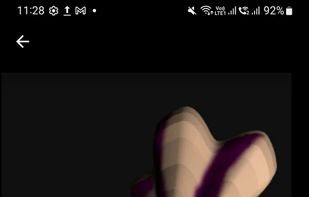 Textured wavefront object viewed inside "3D Viewer and Creator" app
