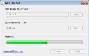 A MDF file is being converted