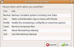 Remastersys screenshot 1