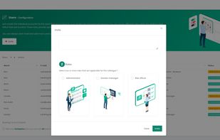 Assign different roles to accommodate the different process flows and rights within the tool