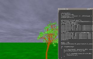 A procedurraly generated tree and lightning scene.