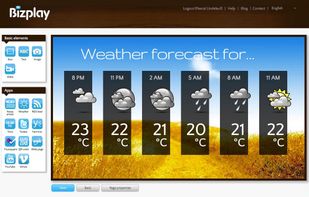 The weather forecast app is just one of the many Bizplay apps available.
