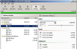 DVDShrink screenshot 1