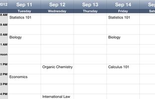 Class Schedule in Calander format