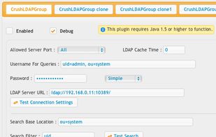 Example of an LDAP configuration .