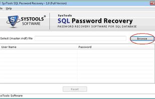 Browse MDF file to recover password