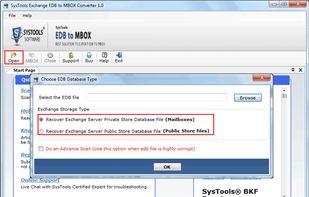 Select Exchange Storage Type