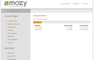 Mozy screenshot 1