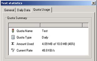 Statistics: quota usage.