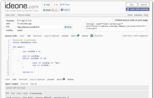 Ideone screenshot 1