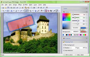 Note the semitransparent rounded rectangle with control handles