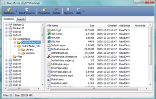 Blue Mirror CD/DVD Indexer screenshot 1