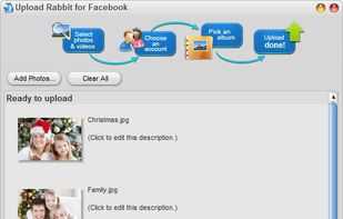 Drag-and-drop or right-click to add photos to the upload queue