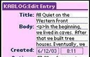 KABLOG for J2ME screenshot 1