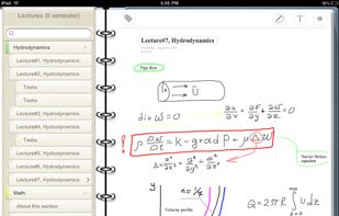 OneNote page in MobileNoter for iPad
