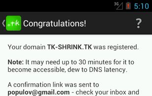 Domain registered