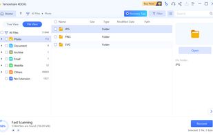 Scan and Preview the lost files