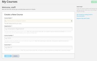 Create a new course using studio