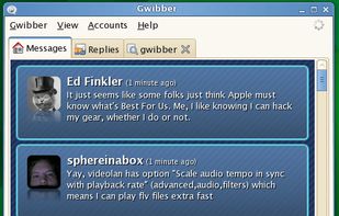 Gwibber screenshot 1
