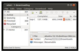 uGet 1.7.6 running on Ubuntu 10.10