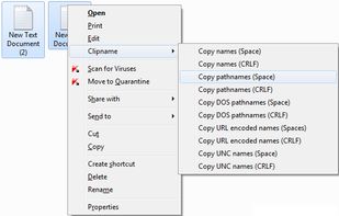 Context menu extension