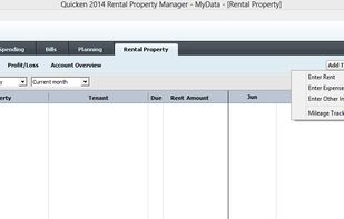 Transactions Dropdown Menu
