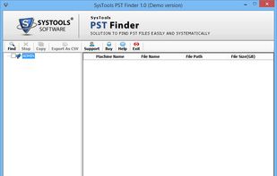 Initial Screen of the SysTools PST Finder Software