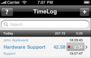 TimeLog screenshot 2
