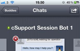 cSupport on Iphone