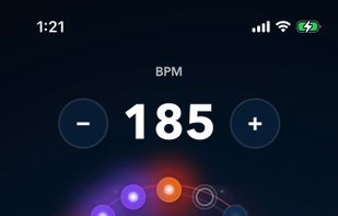 Visual beat display at a faster tempo with individual beat settings.
