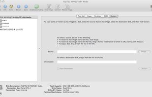 Disk Utility restoring a disk image