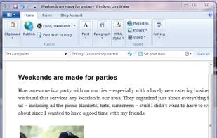 Windows Live Writer screenshot 1