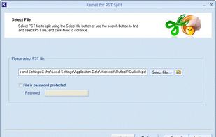 Select PST File for Splitting