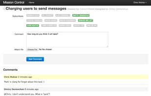 Communicate on tasks