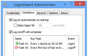 Scheduled logon, logoff