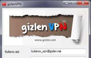 gizlenVPN main screeen