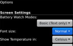 BatteryWatch Settings