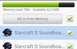 Running applications list