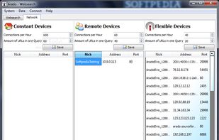 Network tab to configure the list of devices and to synchronize the bookmarks