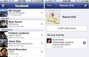 Facebook Places screenshot 1