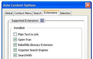 Options - Extensions