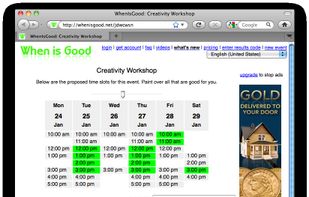 The user highlights the times that they are available