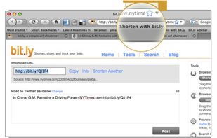 The bit.ly Bookmarklet shortens your long link so you can share your bit.ly link on Twitter, Gmail, Email, or Facebook.